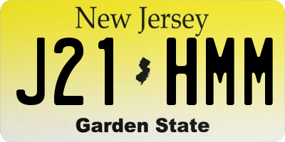 NJ license plate J21HMM