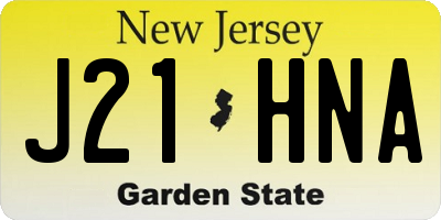 NJ license plate J21HNA