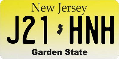 NJ license plate J21HNH