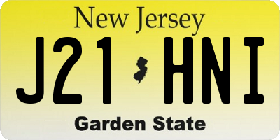 NJ license plate J21HNI
