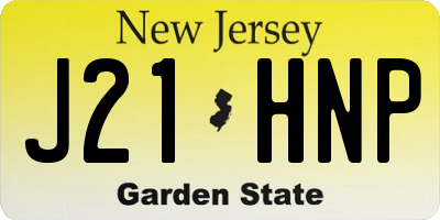 NJ license plate J21HNP