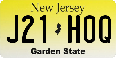 NJ license plate J21HOQ