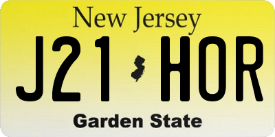 NJ license plate J21HOR