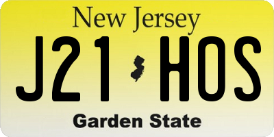 NJ license plate J21HOS