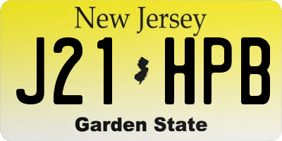 NJ license plate J21HPB