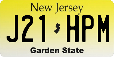 NJ license plate J21HPM