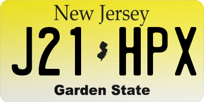 NJ license plate J21HPX