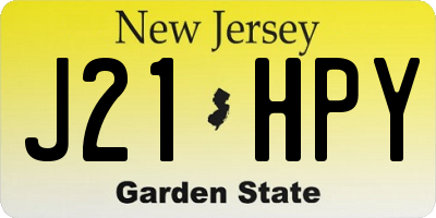 NJ license plate J21HPY