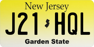 NJ license plate J21HQL