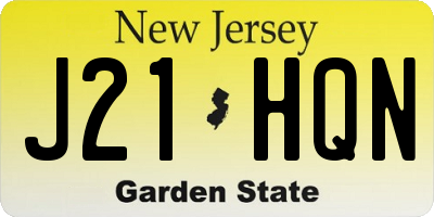 NJ license plate J21HQN