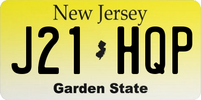 NJ license plate J21HQP
