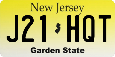 NJ license plate J21HQT