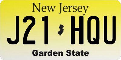 NJ license plate J21HQU