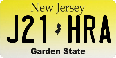 NJ license plate J21HRA