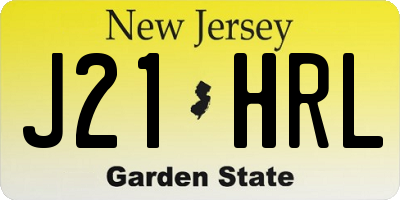 NJ license plate J21HRL