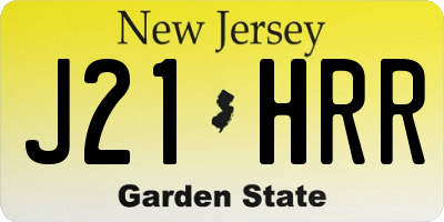 NJ license plate J21HRR