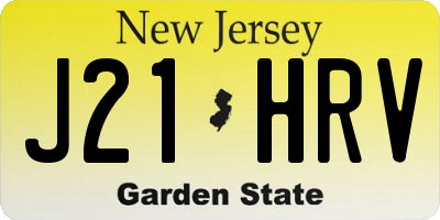 NJ license plate J21HRV