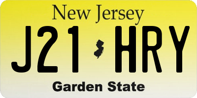NJ license plate J21HRY