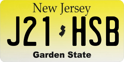 NJ license plate J21HSB