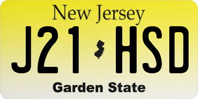 NJ license plate J21HSD