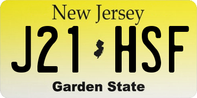 NJ license plate J21HSF