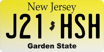NJ license plate J21HSH