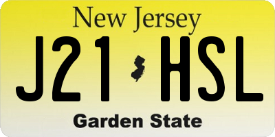NJ license plate J21HSL