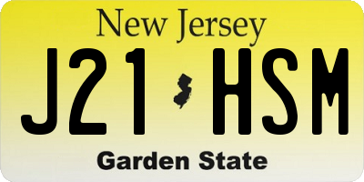 NJ license plate J21HSM