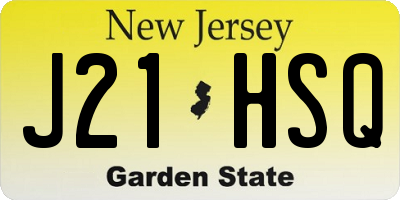 NJ license plate J21HSQ