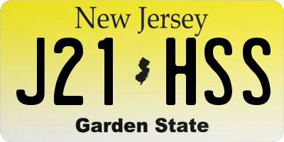 NJ license plate J21HSS