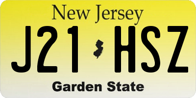 NJ license plate J21HSZ