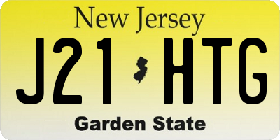 NJ license plate J21HTG