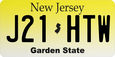 NJ license plate J21HTW