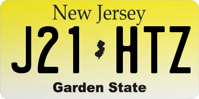 NJ license plate J21HTZ