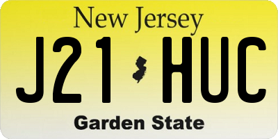NJ license plate J21HUC