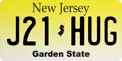 NJ license plate J21HUG