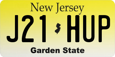 NJ license plate J21HUP