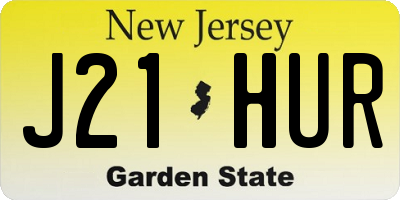 NJ license plate J21HUR