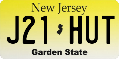 NJ license plate J21HUT