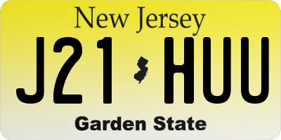 NJ license plate J21HUU