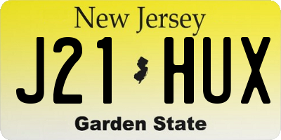 NJ license plate J21HUX