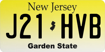 NJ license plate J21HVB