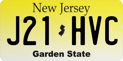 NJ license plate J21HVC