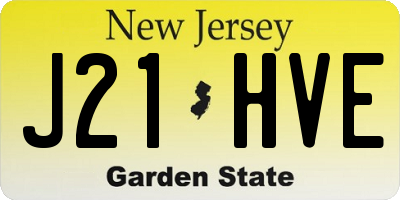 NJ license plate J21HVE