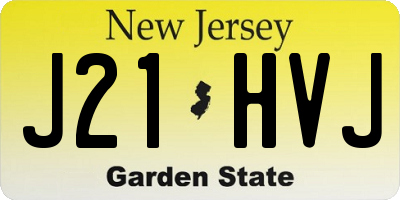NJ license plate J21HVJ