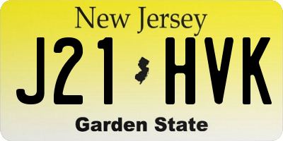 NJ license plate J21HVK
