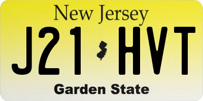 NJ license plate J21HVT