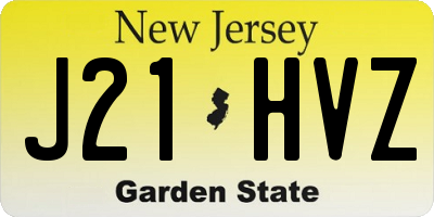 NJ license plate J21HVZ