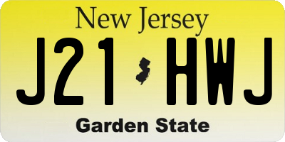 NJ license plate J21HWJ