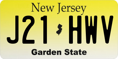 NJ license plate J21HWV